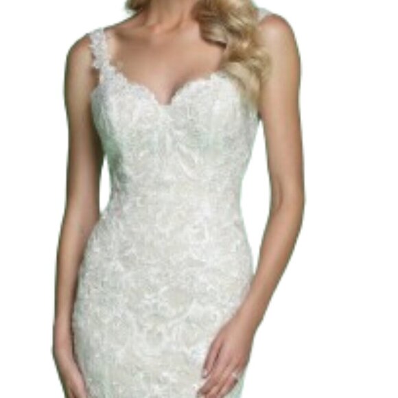 SALE NWT Da Vinci 50624 Bridal Dress Ivory Ivory size 4 - Picture 4 of 7